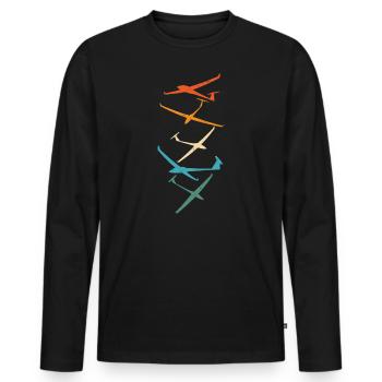 Gliders | Gliding Pilot Thermal Gifts - Men's Premium Organic Long Sleeve Shirt - black - Front - Nico (187cm)
