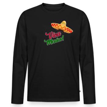 Viva Mexico - Fiesta Party - Männer Premium Bio Langarmshirt - Schwarz - Vorne - Nico (187cm)