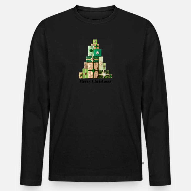 Bescherung - Männer Premium Bio Langarmshirt - Schwarz