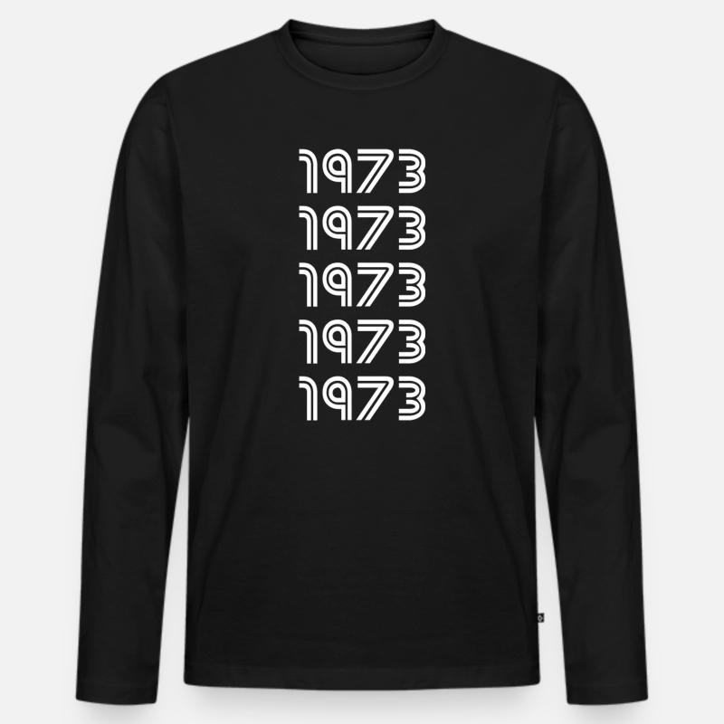 1973 - Männer Premium Bio Langarmshirt - Schwarz