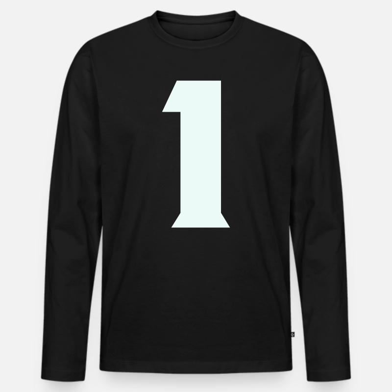 1 - Männer Premium Bio Langarmshirt - Schwarz