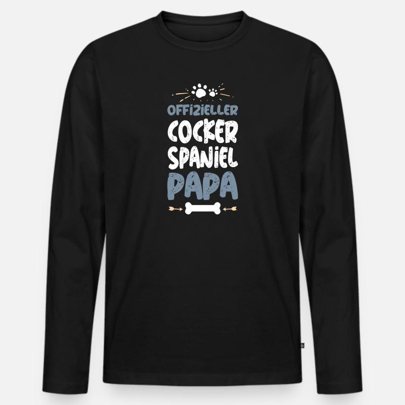 Offizieller Cocker Spaniel Papa - Männer Premium Bio Langarmshirt - Schwarz