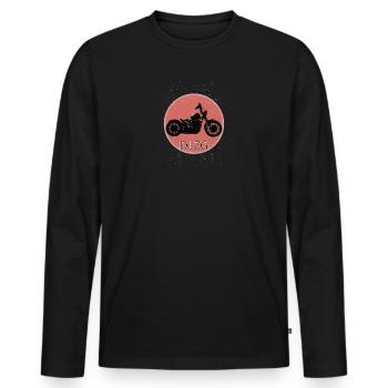 DLZG - Die Linke zum Gruss Motorrad - Männer Premium Bio Langarmshirt - Schwarz - Vorne - Nico (187cm)