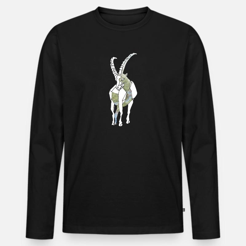 Polygon Capricorn - Männer Premium Bio Langarmshirt - Schwarz