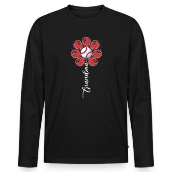 Baseball granny sports Baseball lover grandmother - Men's Premium Organic Long Sleeve Shirt - black - Front - Nico (187cm)