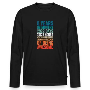 8th anniversary gift, 8th wedding anniversary gift - Männer Premium Bio Langarmshirt - Schwarz - Vorne - Nico (187cm)