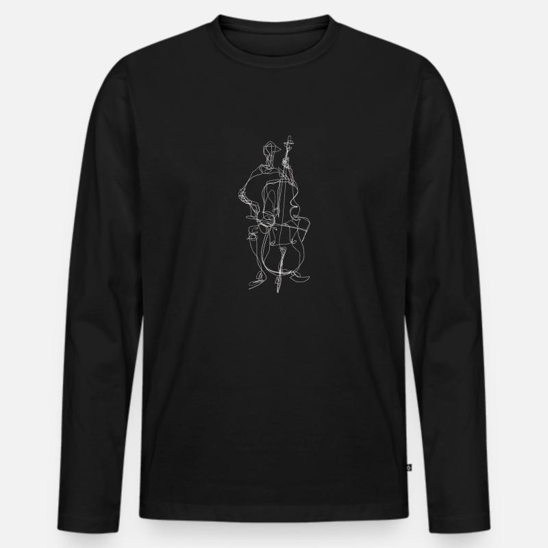 Violoncello01 - Männer Premium Bio Langarmshirt - Schwarz