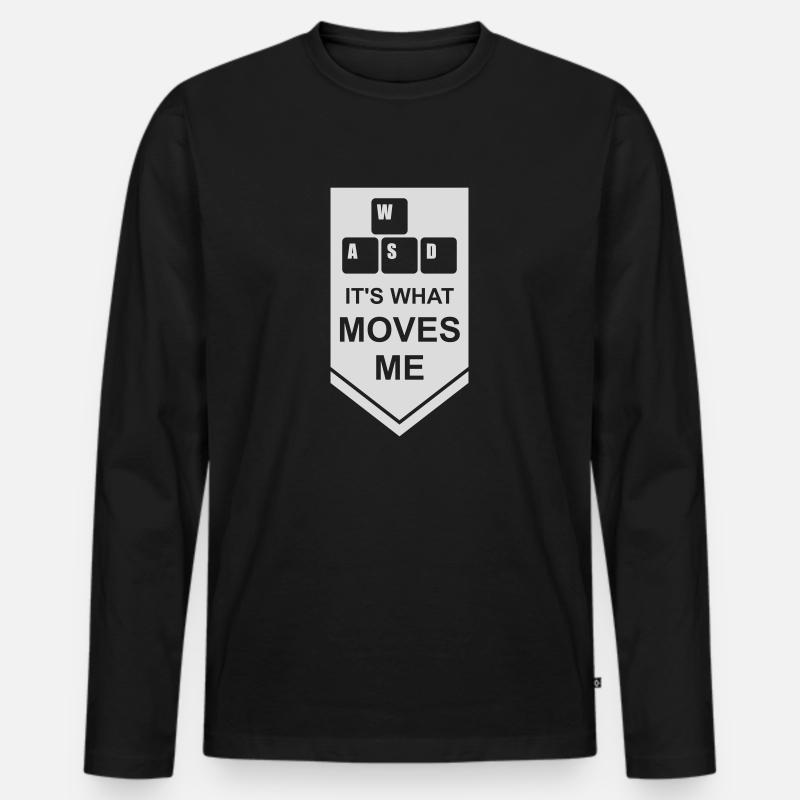 its what moves me - Männer Premium Bio Langarmshirt - Schwarz