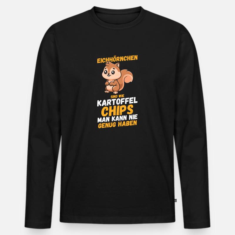 Eichhörnchen - Männer Premium Bio Langarmshirt - Schwarz