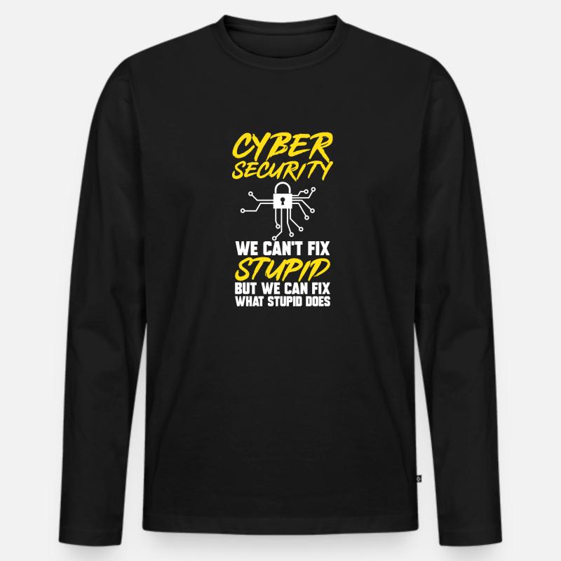 Cybersecurity Hacker IT-Sicherheit - Männer Premium Bio Langarmshirt - Schwarz