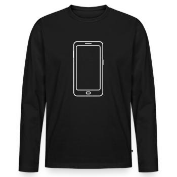 Téléphone - T-shirt manches longues Premium bio Homme - noir - Devant - Nico (187cm)