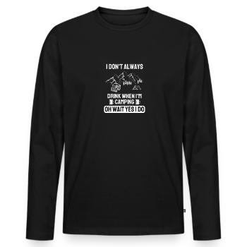 Camper Lustiges Geschenk Bier Trinken Camping - Männer Premium Bio Langarmshirt - Schwarz - Vorne - Nico (187cm)