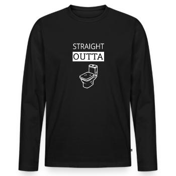 Toilette Humour - T-shirt manches longues Premium bio Homme - noir - Devant - Nico (187cm)