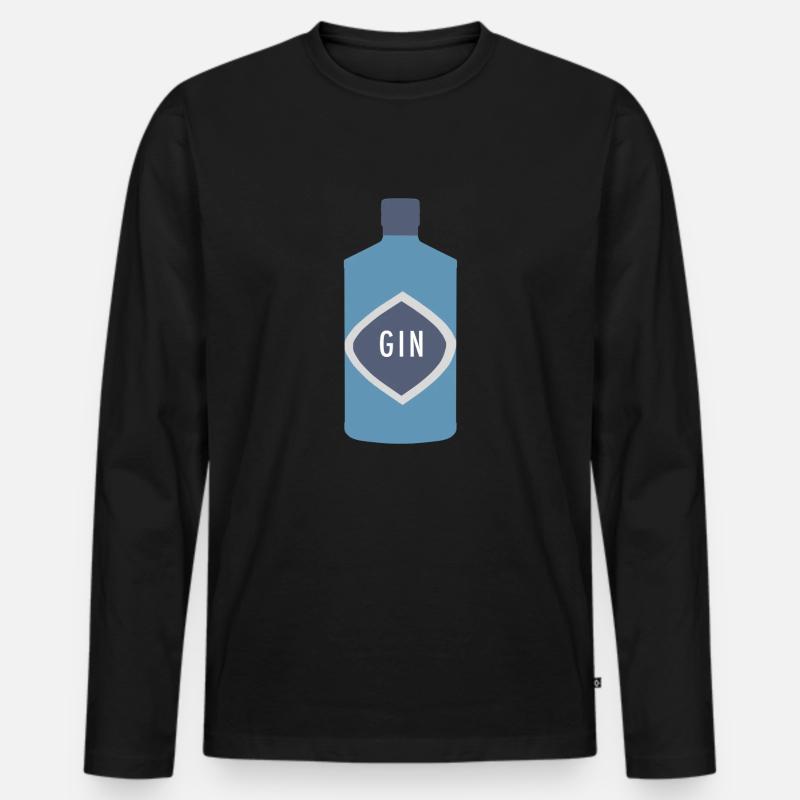 Ginflasche - Männer Premium Bio Langarmshirt - Schwarz