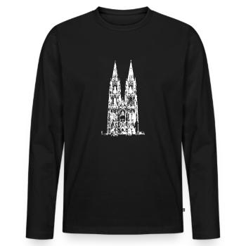 Cologne - Cathédrale de Cologne - T-shirt manches longues Premium bio Homme - noir - Devant - Nico (187cm)