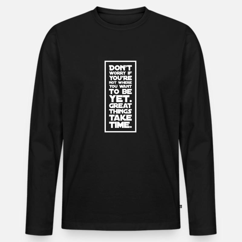 Lebensfreude - Männer Premium Bio Langarmshirt - Schwarz