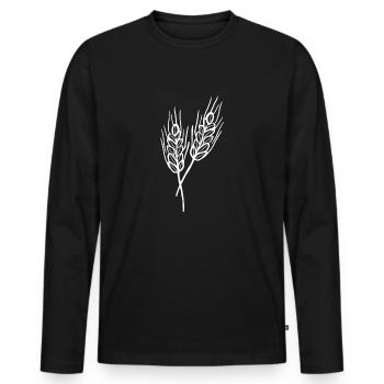 Weizen Illustration Brotbäcker Geschenkidee - Männer Premium Bio Langarmshirt - Schwarz - Vorne - Nico (187cm)