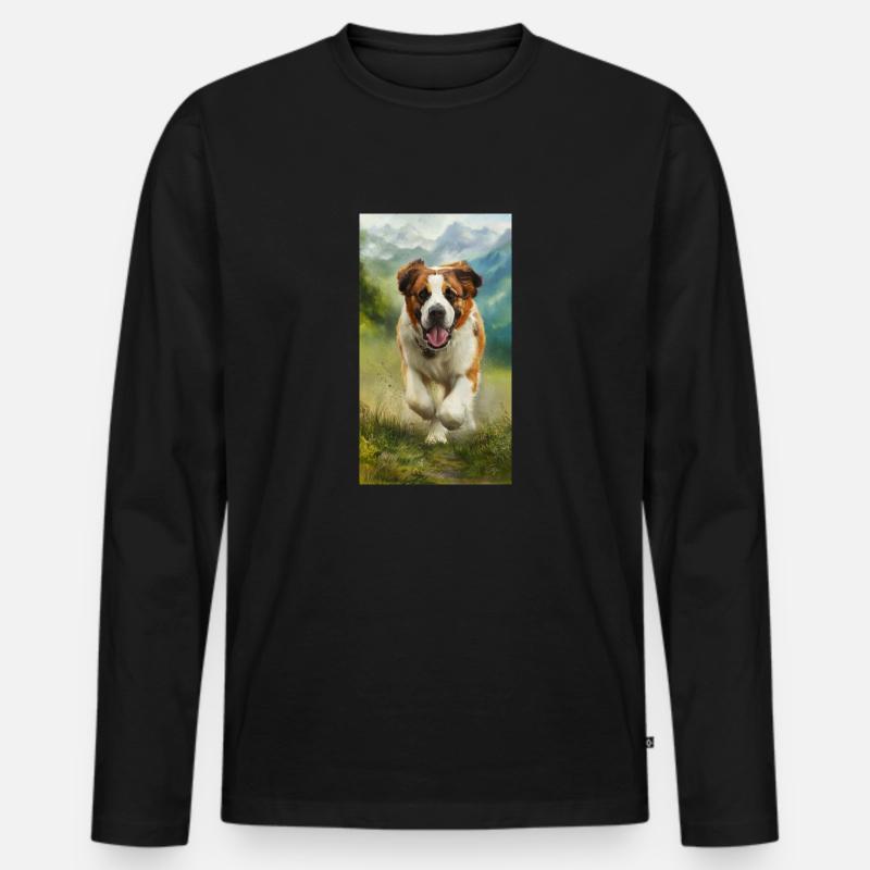 Wuffi - Männer Premium Bio Langarmshirt - Schwarz