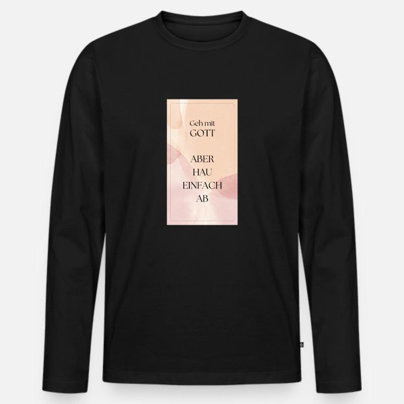 Geh mit Gott - Männer Premium Bio Langarmshirt - Schwarz