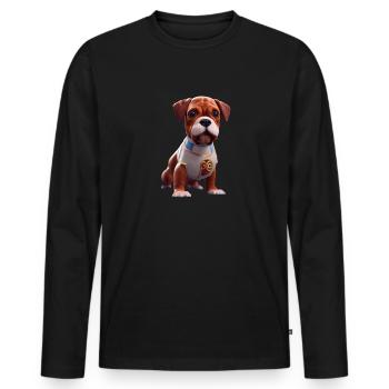 Deutscher Boxer - Männer Premium Bio Langarmshirt - Schwarz - Vorne - Nico (187cm)