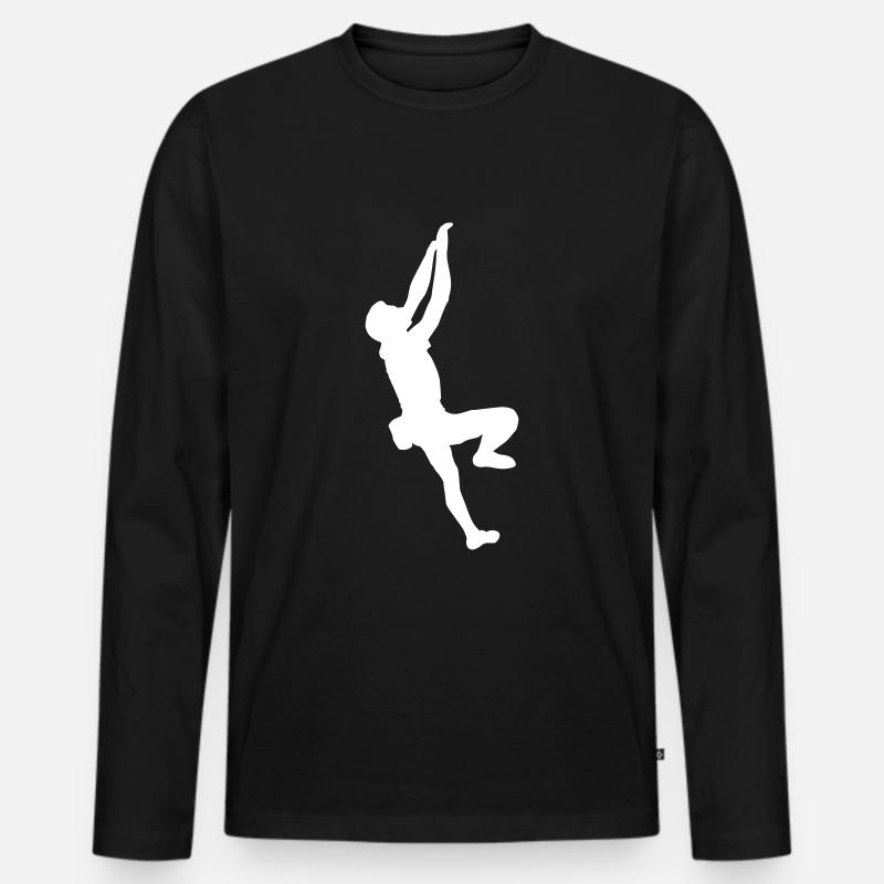 Kletterer - Männer Premium Bio Langarmshirt - Schwarz