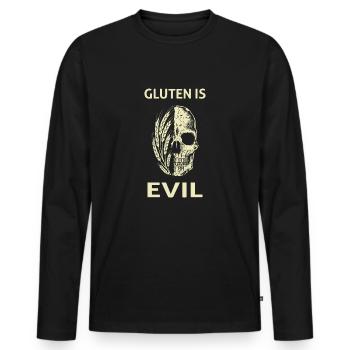 Glutenunverträglichkeit Gluten Ist Evil Zöliakie - Männer Premium Bio Langarmshirt - Schwarz - Vorne - Nico (187cm)