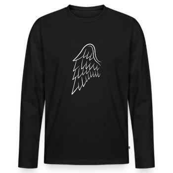 Ange ailes aile ange blanc - T-shirt manches longues Premium bio Homme - noir - Devant - Nico (187cm)