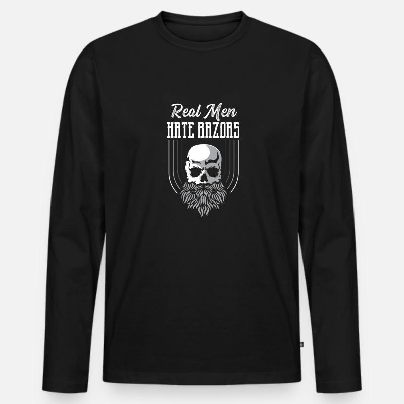 Hass Rasierer Barbier Geschenk - Männer Premium Bio Langarmshirt - Schwarz