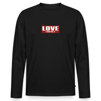 L’AMOUR - UN BEAU MENSONGE - T-shirt manches longues Premium bio Homme - noir - Devant - Nico (187cm)