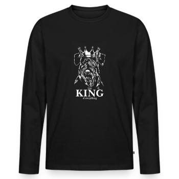 SCHNAUZER Roi de tout Chiens Chiens Wilsigns - T-shirt manches longues Premium bio Homme - noir - Devant - Nico (187cm)