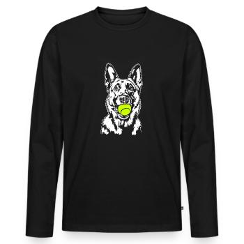 Malinois Ball Ball Junkie Dogs Wilsigns - Men's Premium Organic Long Sleeve Shirt - black - Front - Nico (187cm)