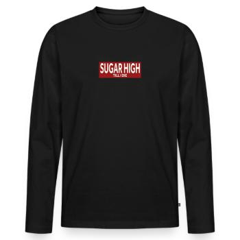 SUGAR HIGH TILL I DIE - Männer Premium Bio Langarmshirt - Schwarz - Vorne - Nico (187cm)