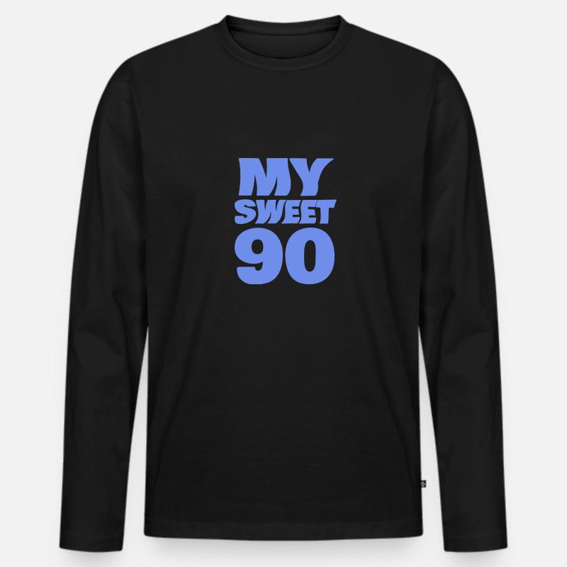 Alter 90 - Männer Premium Bio Langarmshirt - Schwarz