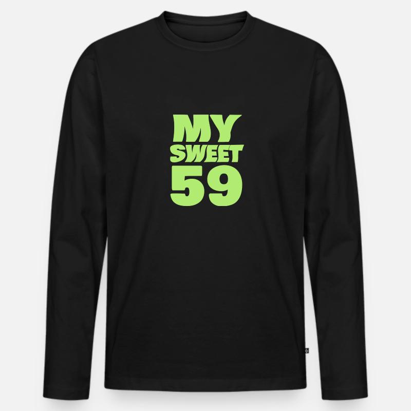 Alter 59 - Männer Premium Bio Langarmshirt - Schwarz