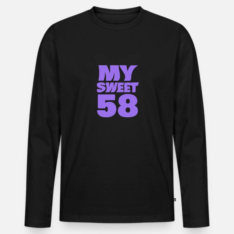 58 - Männer Premium Bio Langarmshirt - Schwarz