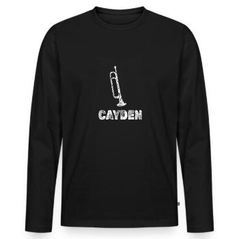 Blasmusik Cayden - Männer Premium Bio Langarmshirt - Schwarz - Vorne - Nico (187cm)