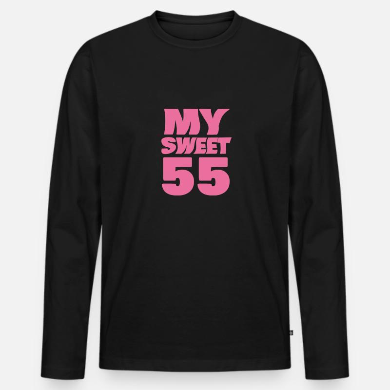 55 - Männer Premium Bio Langarmshirt - Schwarz