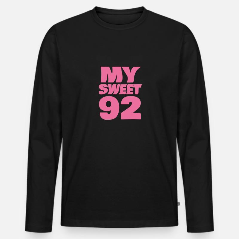 Süß 92 - Männer Premium Bio Langarmshirt - Schwarz