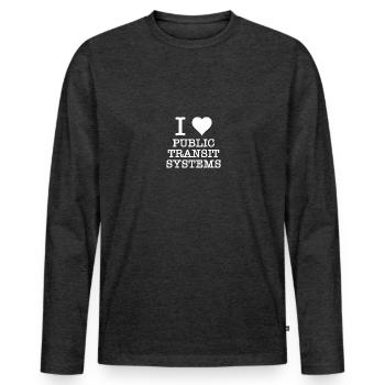 Anti Cars Nachhaltige Infrastruktur & Nahverkehr - Männer Premium Bio Langarmshirt - Anthrazit meliert - Vorne - Nico (187cm)
