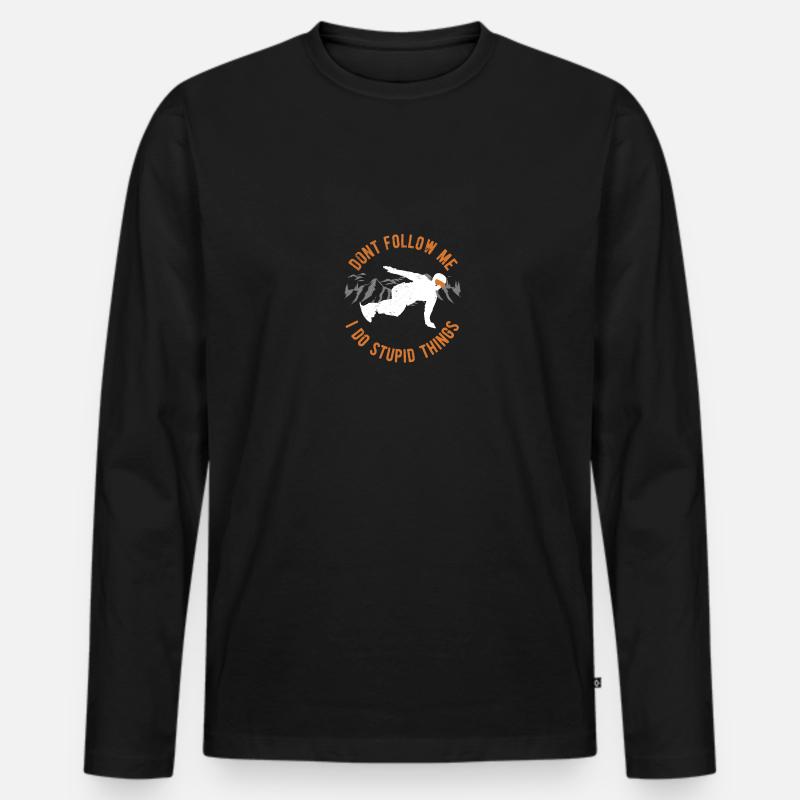 Lustiger Snowboard Spruch Snowboard - Männer Premium Bio Langarmshirt - Schwarz