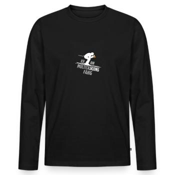 Ich bin Multitaskiing Fähig Apres Ski - Männer Premium Bio Langarmshirt - Schwarz - Vorne - Nico (187cm)