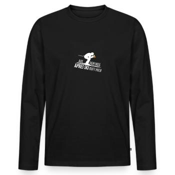 Skier mit Bier aus dem weg Apres Ski - Männer Premium Bio Langarmshirt - Schwarz - Vorne - Nico (187cm)