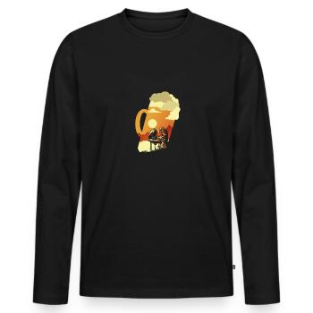 Barbecue and beer BBQ Barbecue for real grillers - Men's Premium Organic Long Sleeve Shirt - black - Front - Nico (187cm)