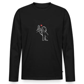 Poodle Cute Poodle Love Poodle - Men's Premium Organic Long Sleeve Shirt - black - Front - Nico (187cm)