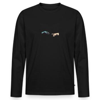 Alien Contact UFO Aliens - Men's Premium Organic Long Sleeve Shirt - black - Front - Nico (187cm)