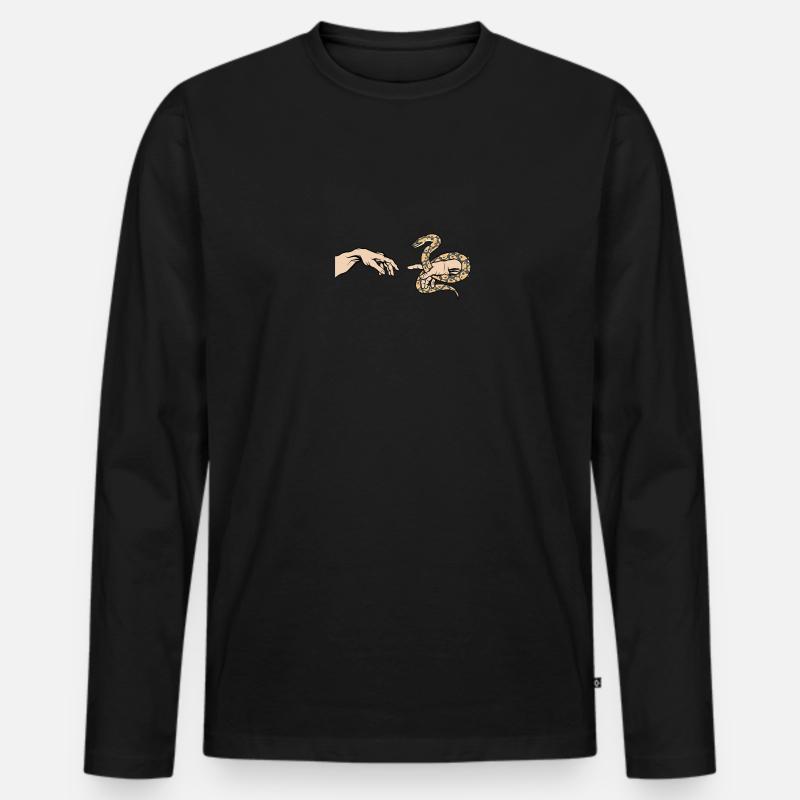 Python Amour Drôle Python Serpent - T-shirt manches longues Premium bio Homme - noir