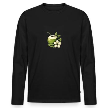 Frische Kokosnuss - Männer Premium Bio Langarmshirt - Schwarz - Vorne - Nico (187cm)