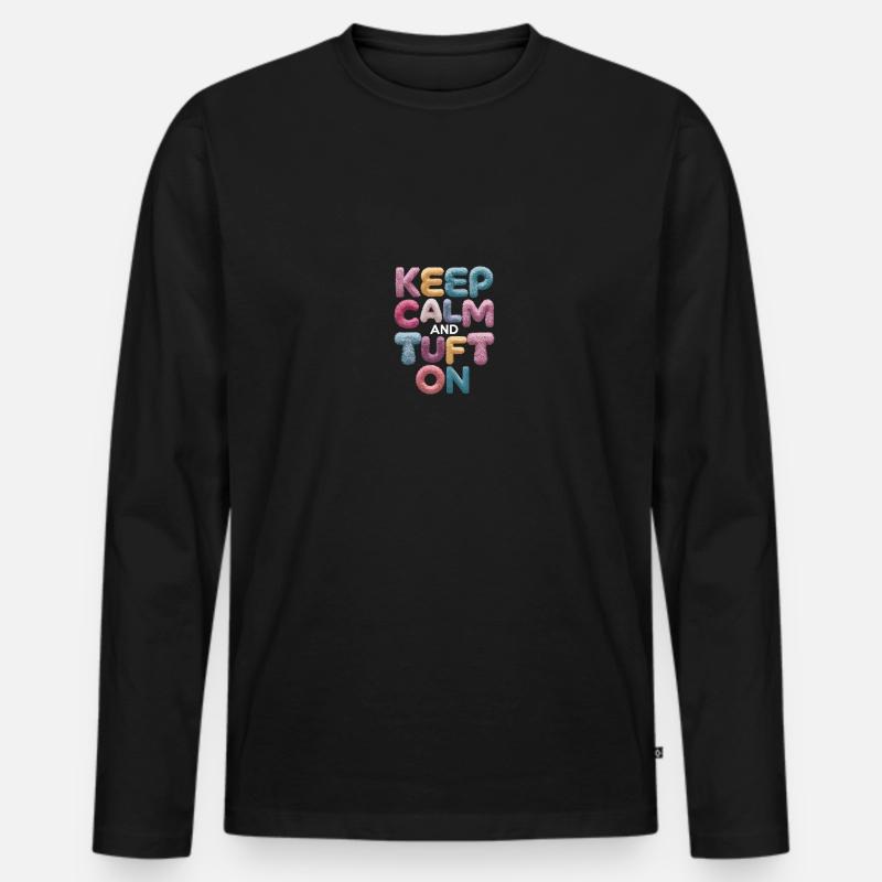 Diy-teppich Lustiger Teppich Tufting - Männer Premium Bio Langarmshirt - Schwarz