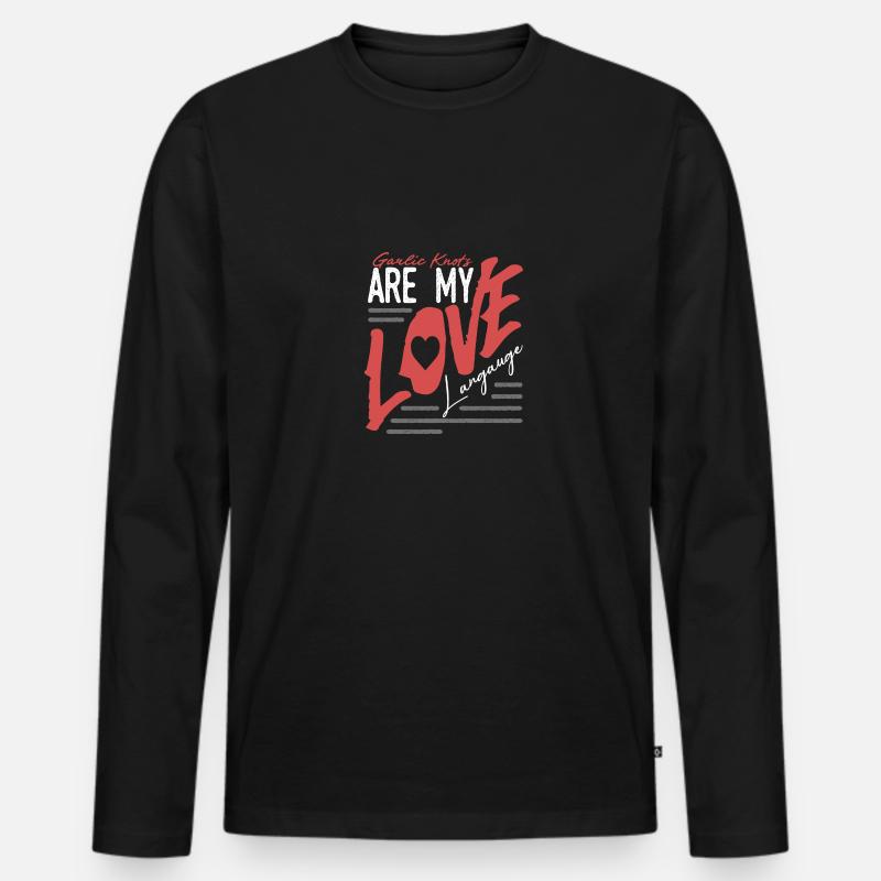 Knoblauchknoten sind meine Liebessprache Statement - Männer Premium Bio Langarmshirt - Schwarz