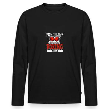 Punchline La meilleure partie d’un boxeur de gymnastique de boxe - T-shirt manches longues Premium bio Homme - noir - Devant - Nico (187cm)